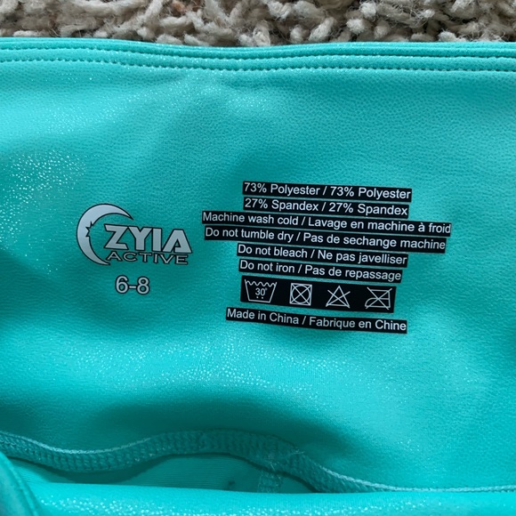 ZYIA Turquoise Metallic Plus Light n Tight Hi-rise 7/8 Legging Size 6-8 - Picture 4 of 5